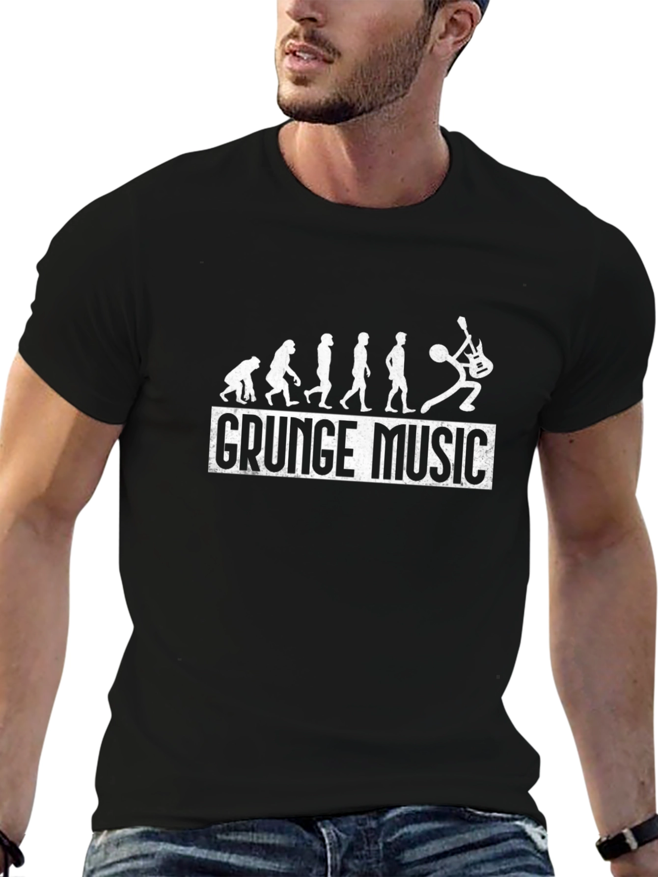 Grunge Music Evolution T-Shirt - Black