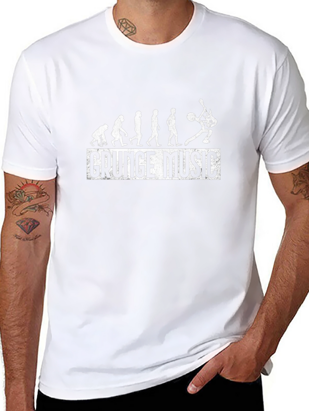 Grunge Music Evolution T-Shirt - Black