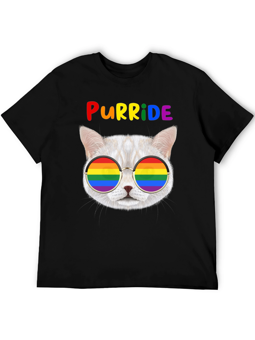 Purride T-Shirt: Cat with Rainbow Glasses