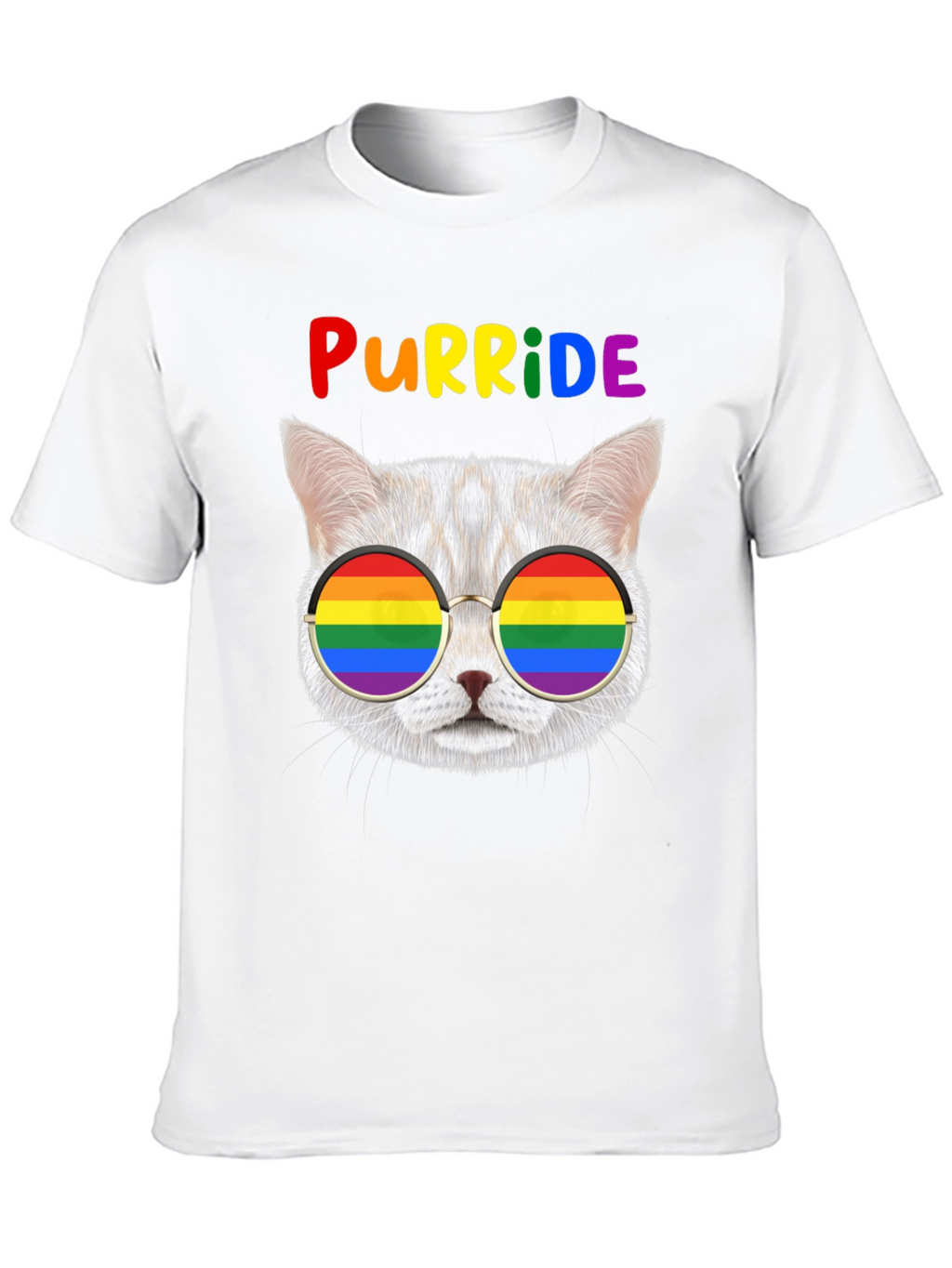 Purride T-Shirt: Cat with Rainbow Glasses