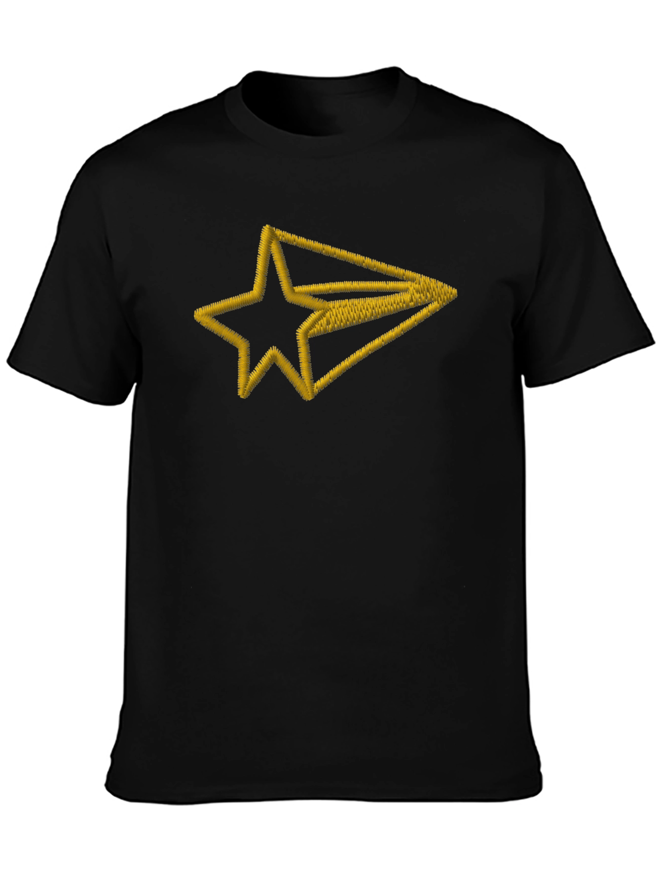 Embroidered Star Arrow Black T-Shirt