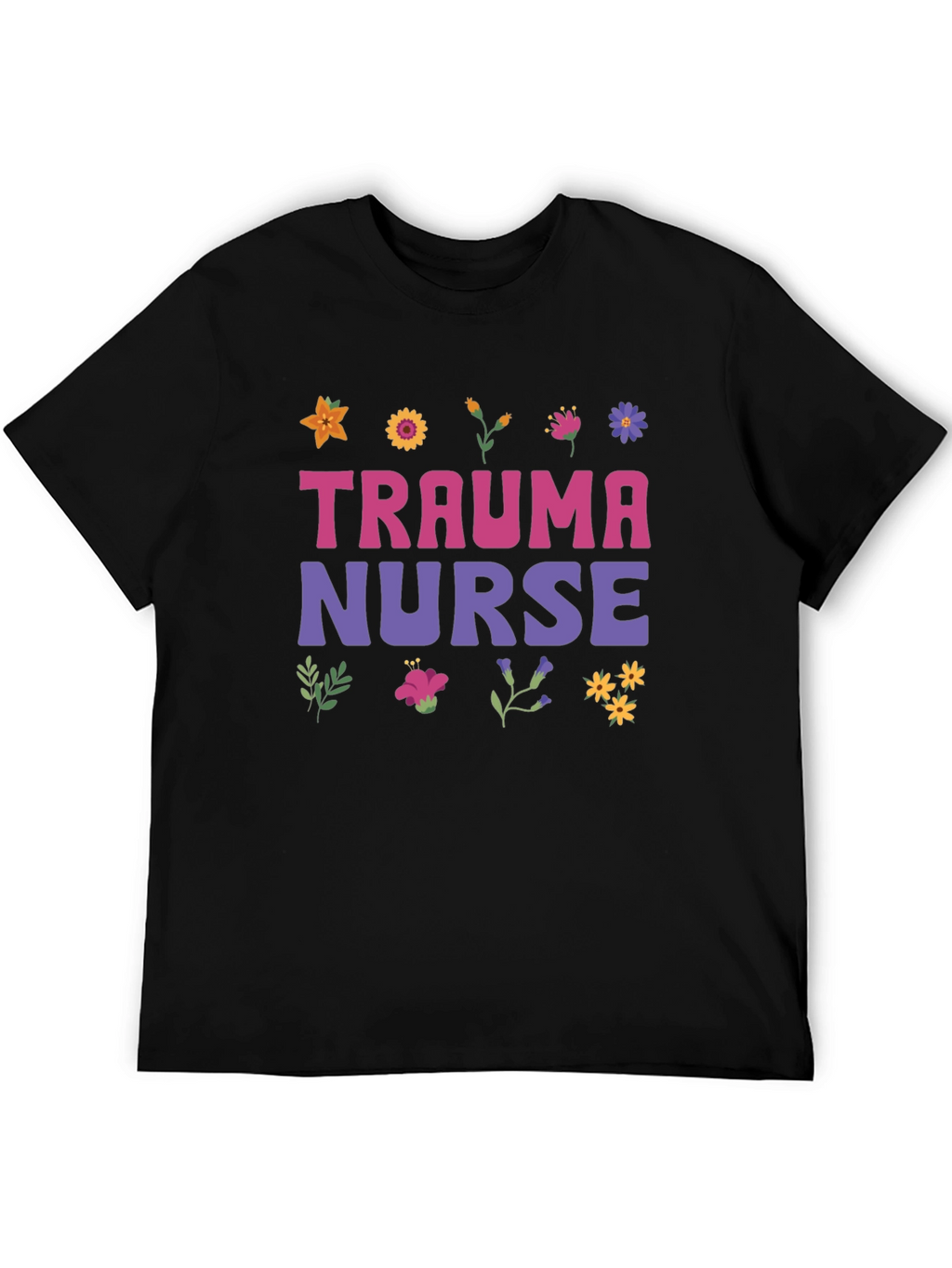 Trauma Nurse Floral Graphic Tee