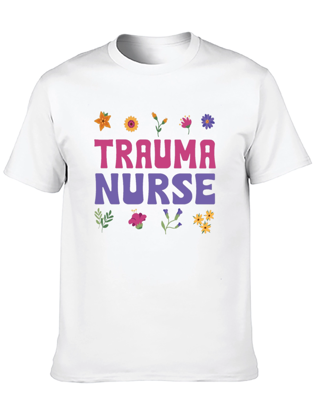 Trauma Nurse Floral Graphic Tee