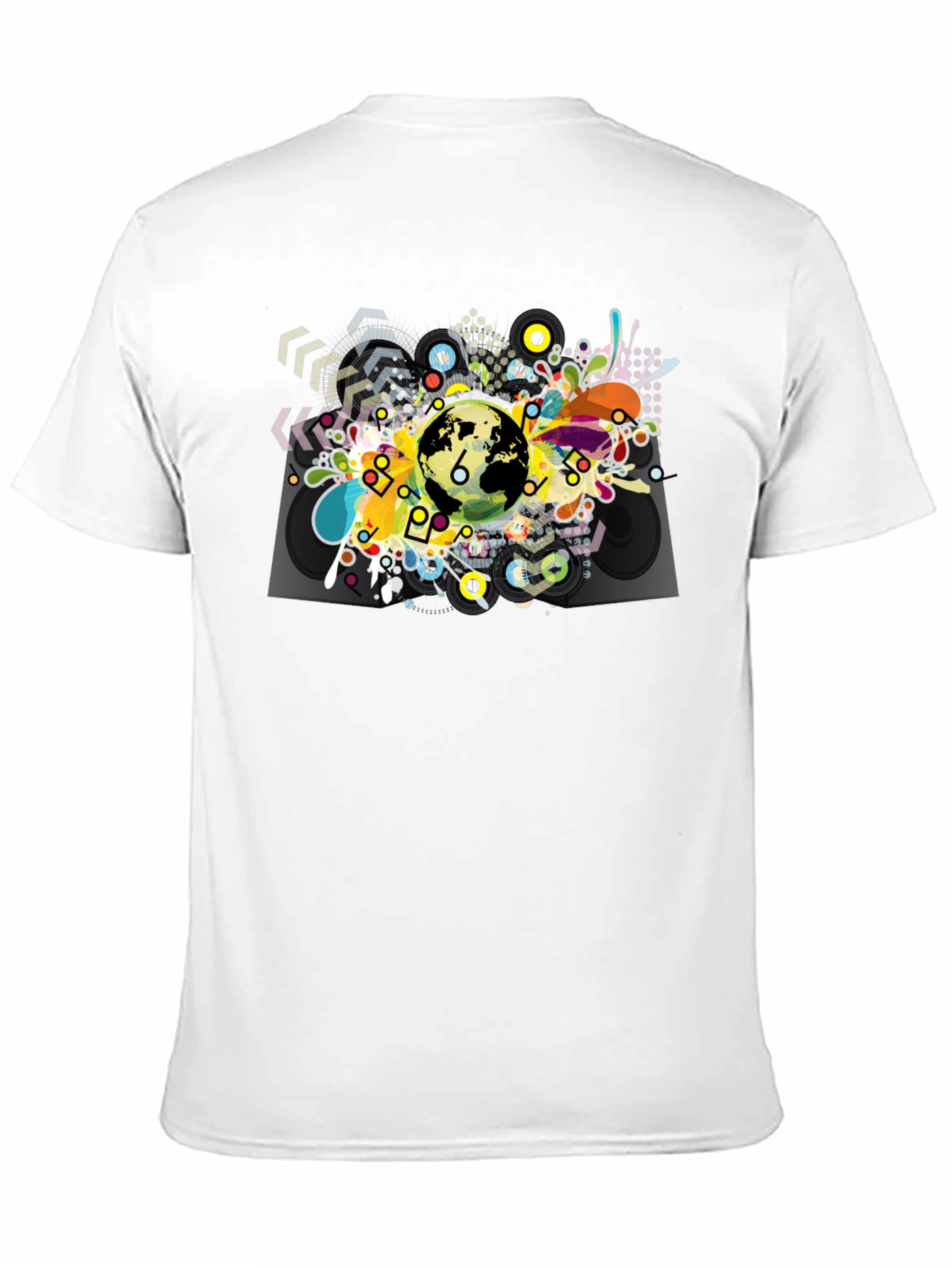Abstract Globe Graphic Black T-Shirt