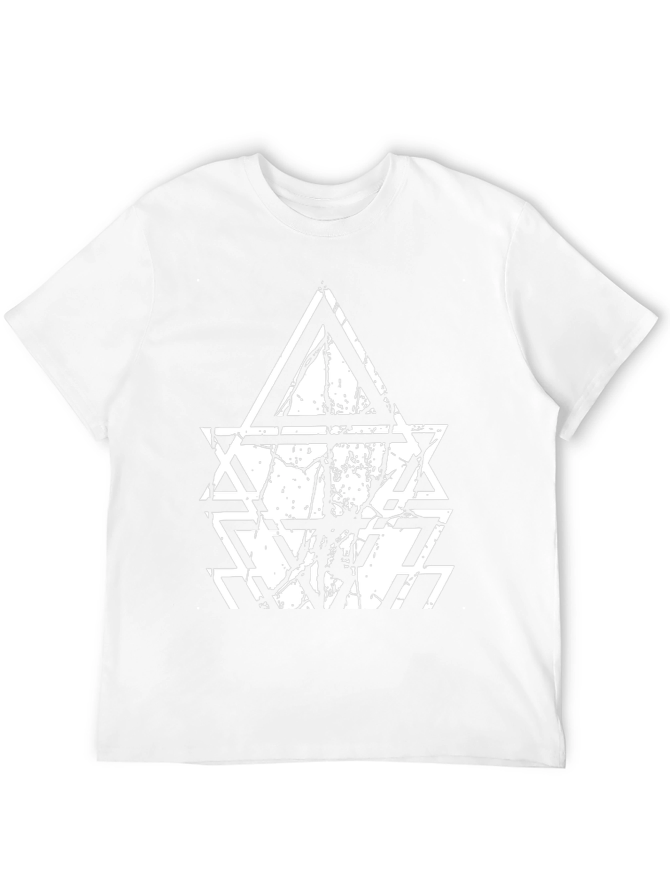 Geometric Triangle Graphic Black T-Shirt