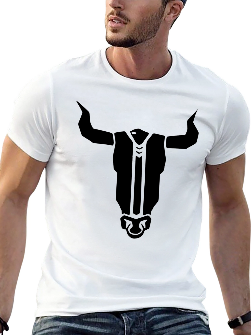 Black Bull Graphic Tee - Mens Crew Neck