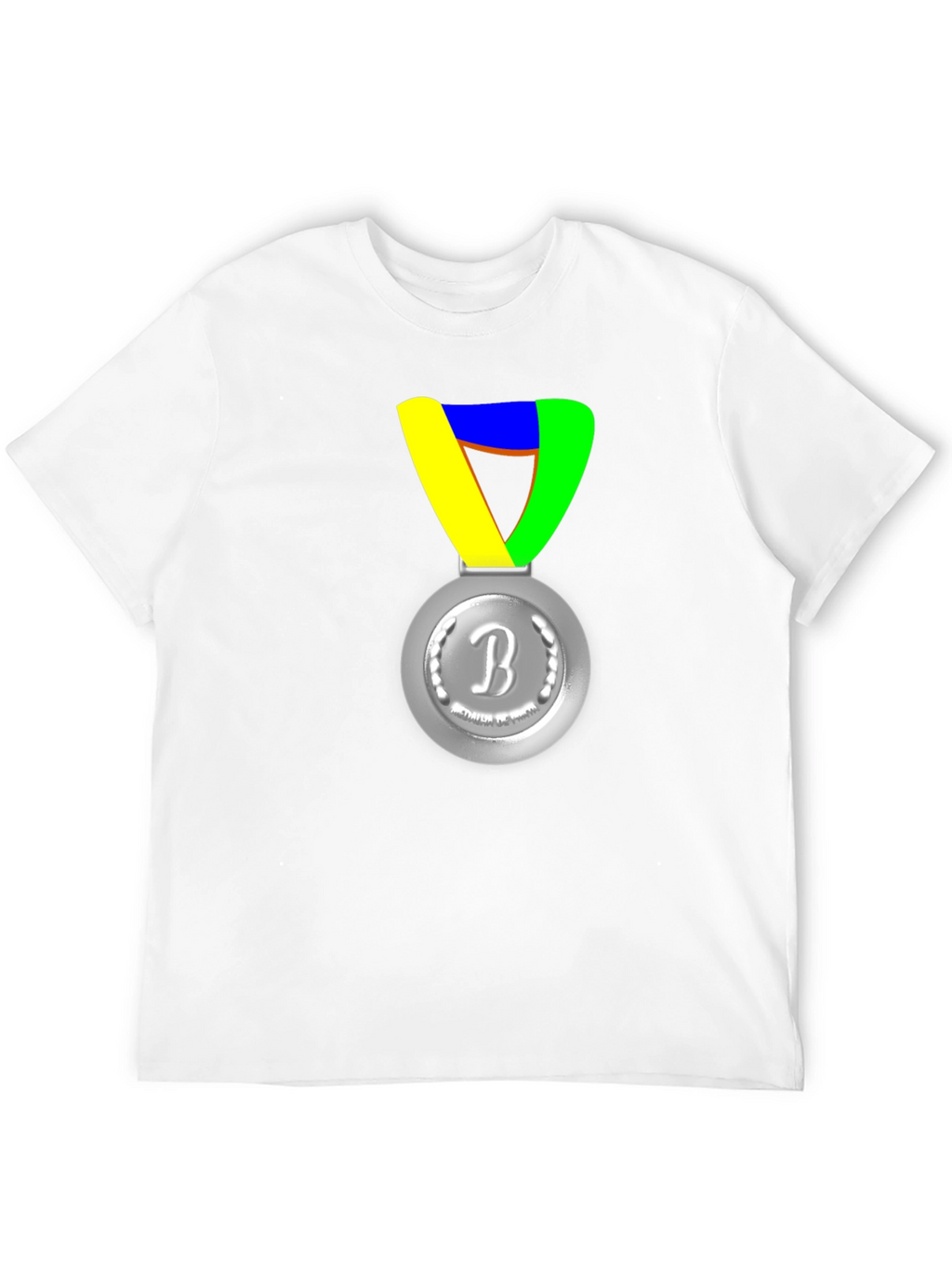Silver Medal Graphic Print Black T-Shirt