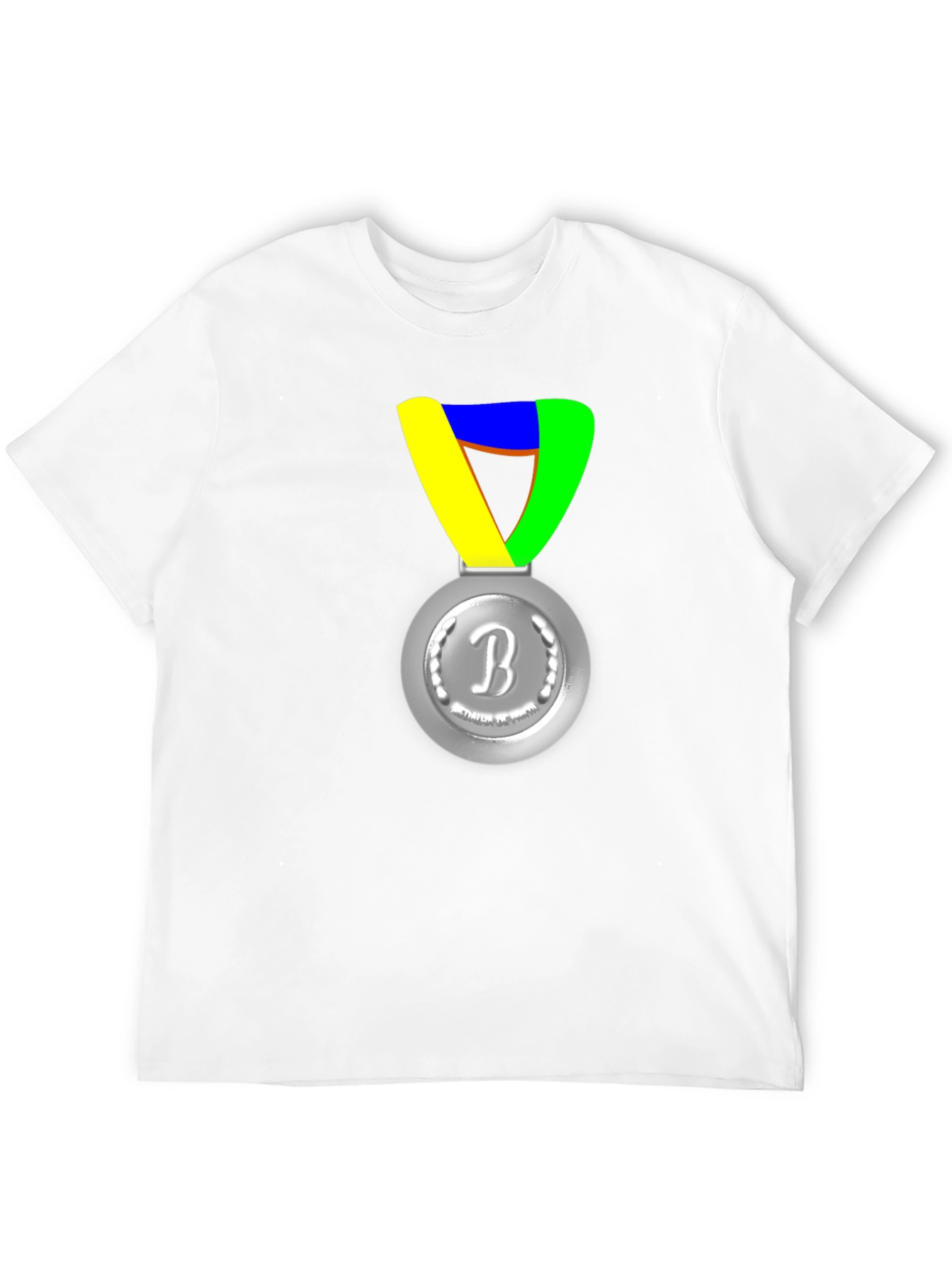 Silver Medal Graphic Print Black T-Shirt