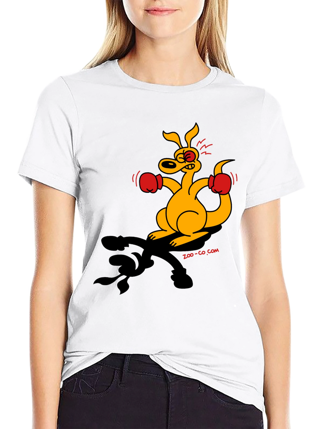 Boxing Kangaroo Graphic T-Shirt - Black
