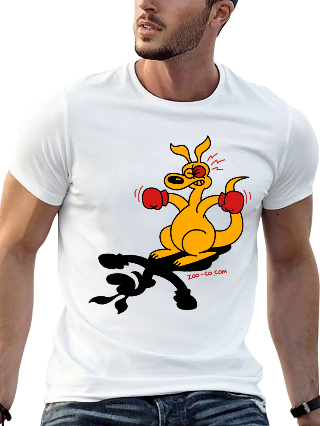 Boxing Kangaroo Graphic T-Shirt - Black