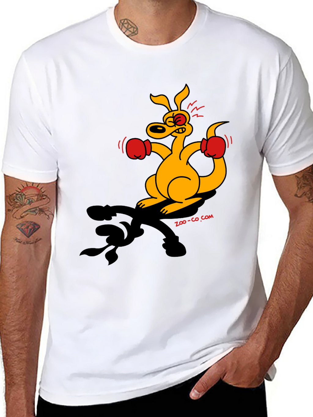 Boxing Kangaroo Graphic T-Shirt - Black
