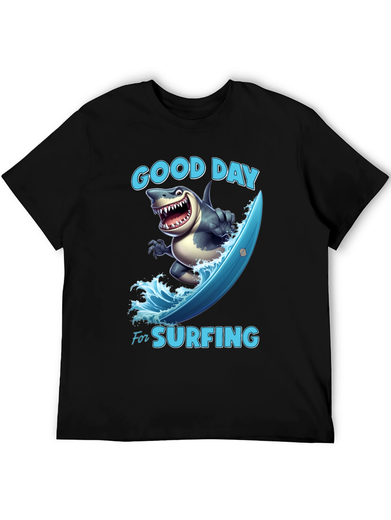 Funny Shark Surfing T-Shirt - Good Day For Surfing