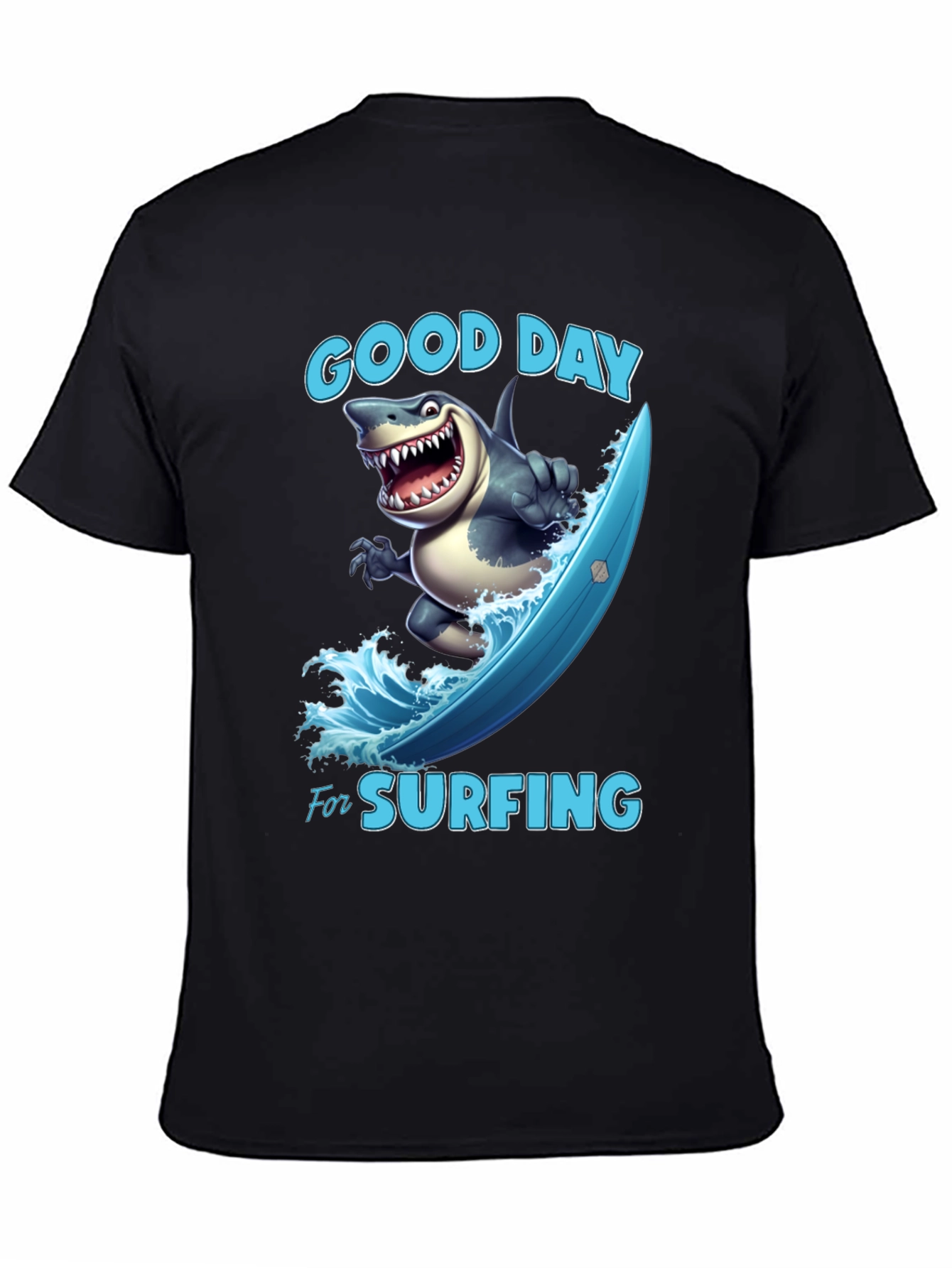 Funny Shark Surfing T-Shirt - Good Day For Surfing