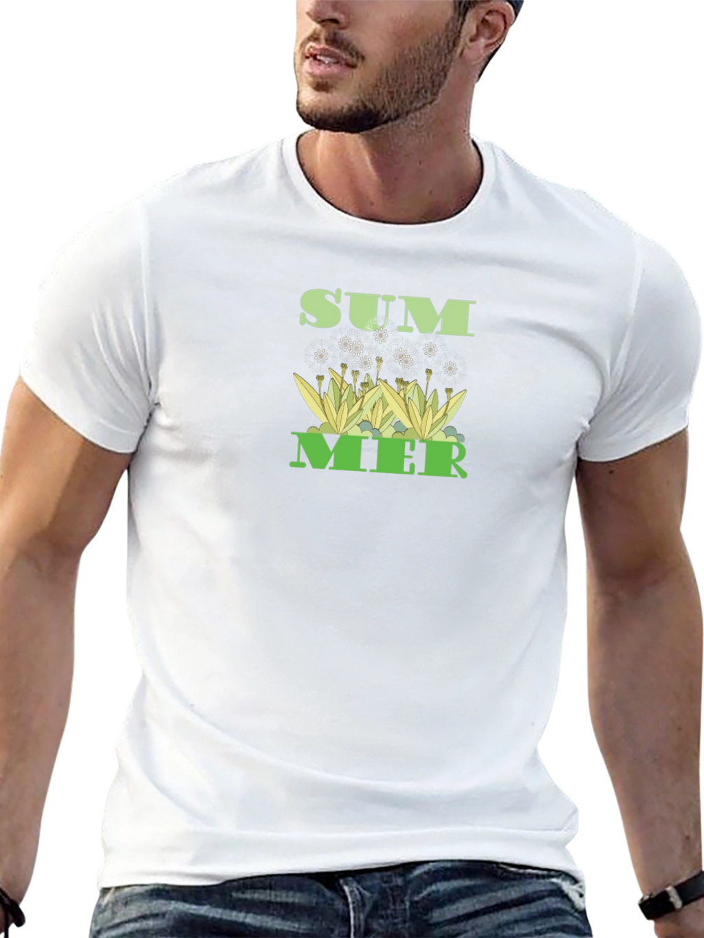 Summer Graphic Tee - Black Cotton T-Shirt