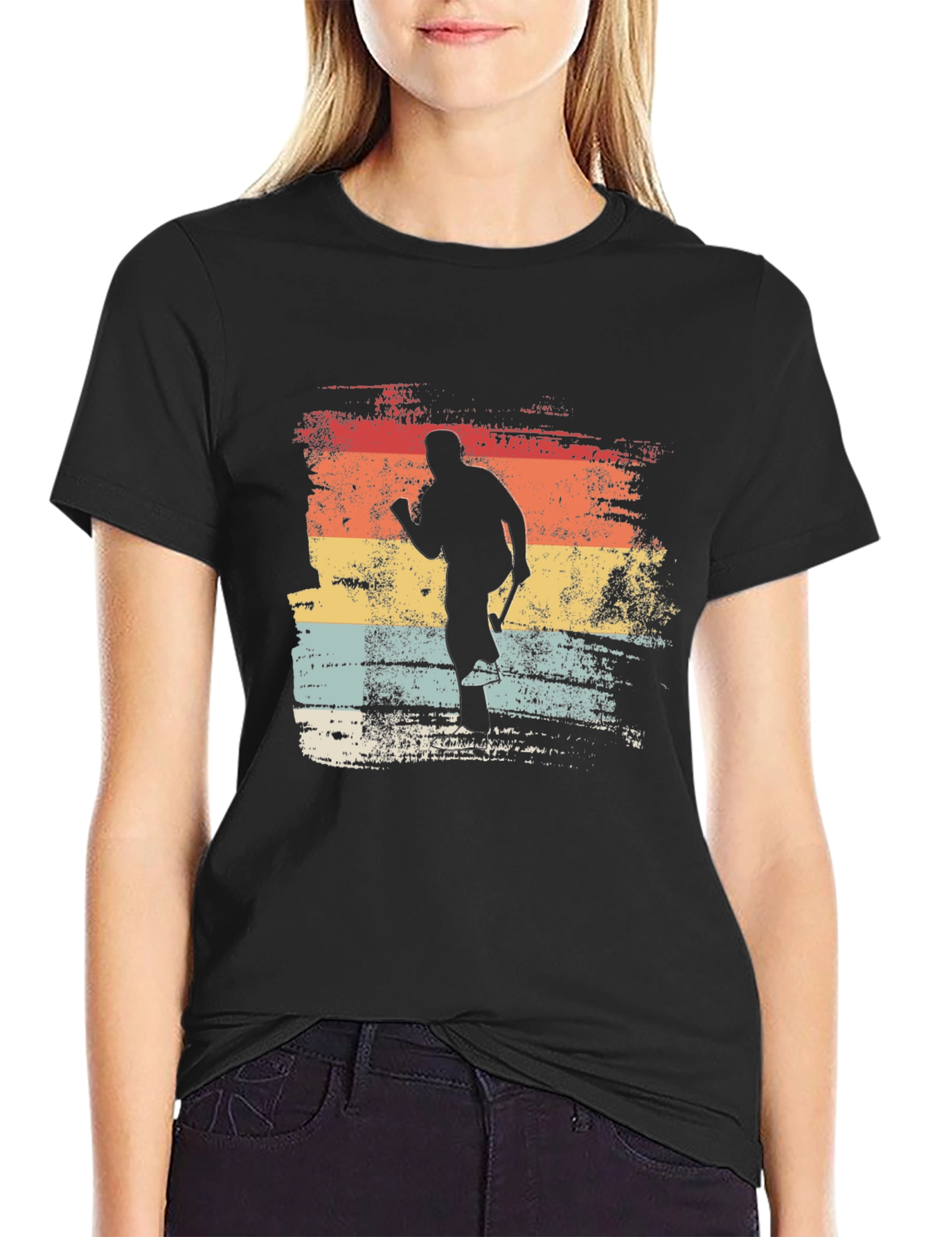 Vintage Hockey Player Graphic Tee - Retro Style