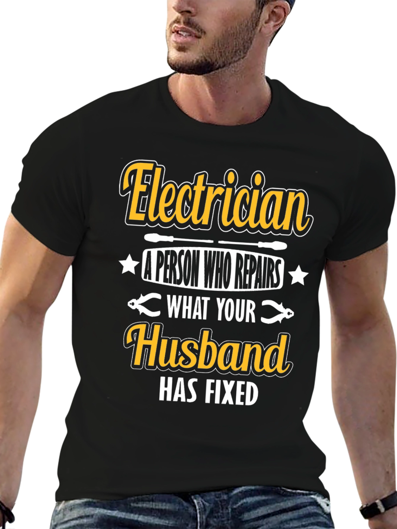Electrician Husband Funny T-Shirt