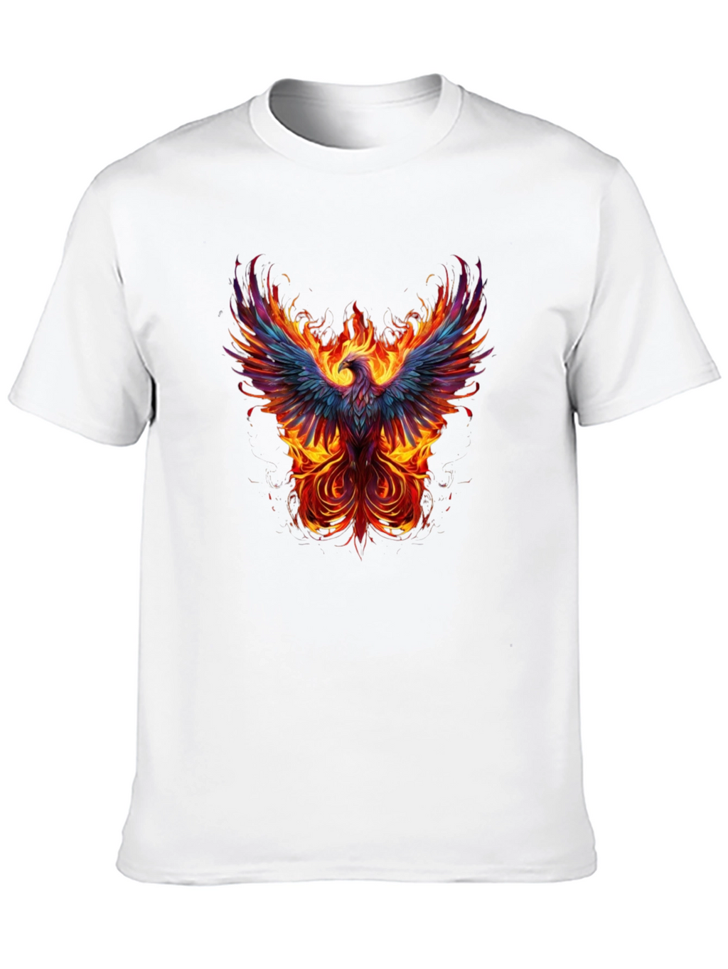 Fiery Phoenix Graphic Tee - Black Cotton T-Shirt