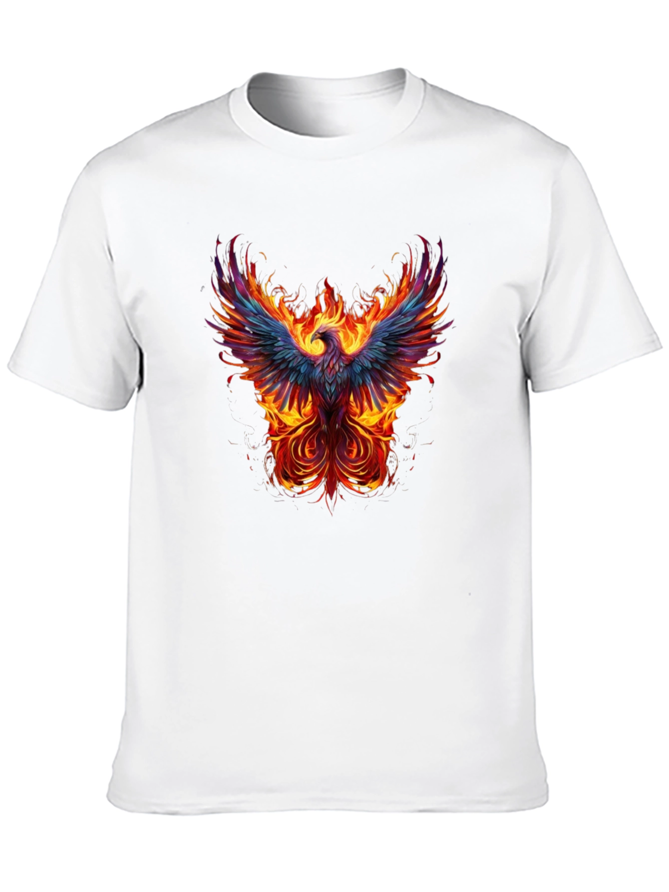 Fiery Phoenix Graphic Tee - Black Cotton T-Shirt