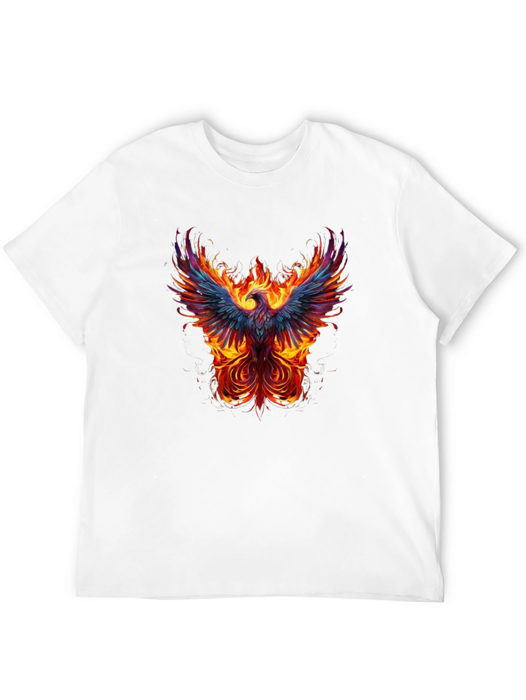 Fiery Phoenix Graphic Tee - Black Cotton T-Shirt