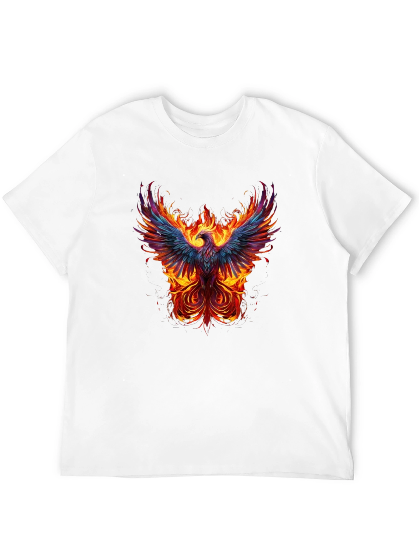 Fiery Phoenix Graphic Tee - Black Cotton T-Shirt