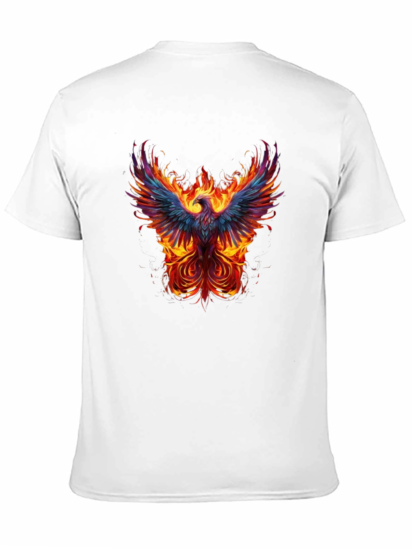 Fiery Phoenix Graphic Tee - Black Cotton T-Shirt