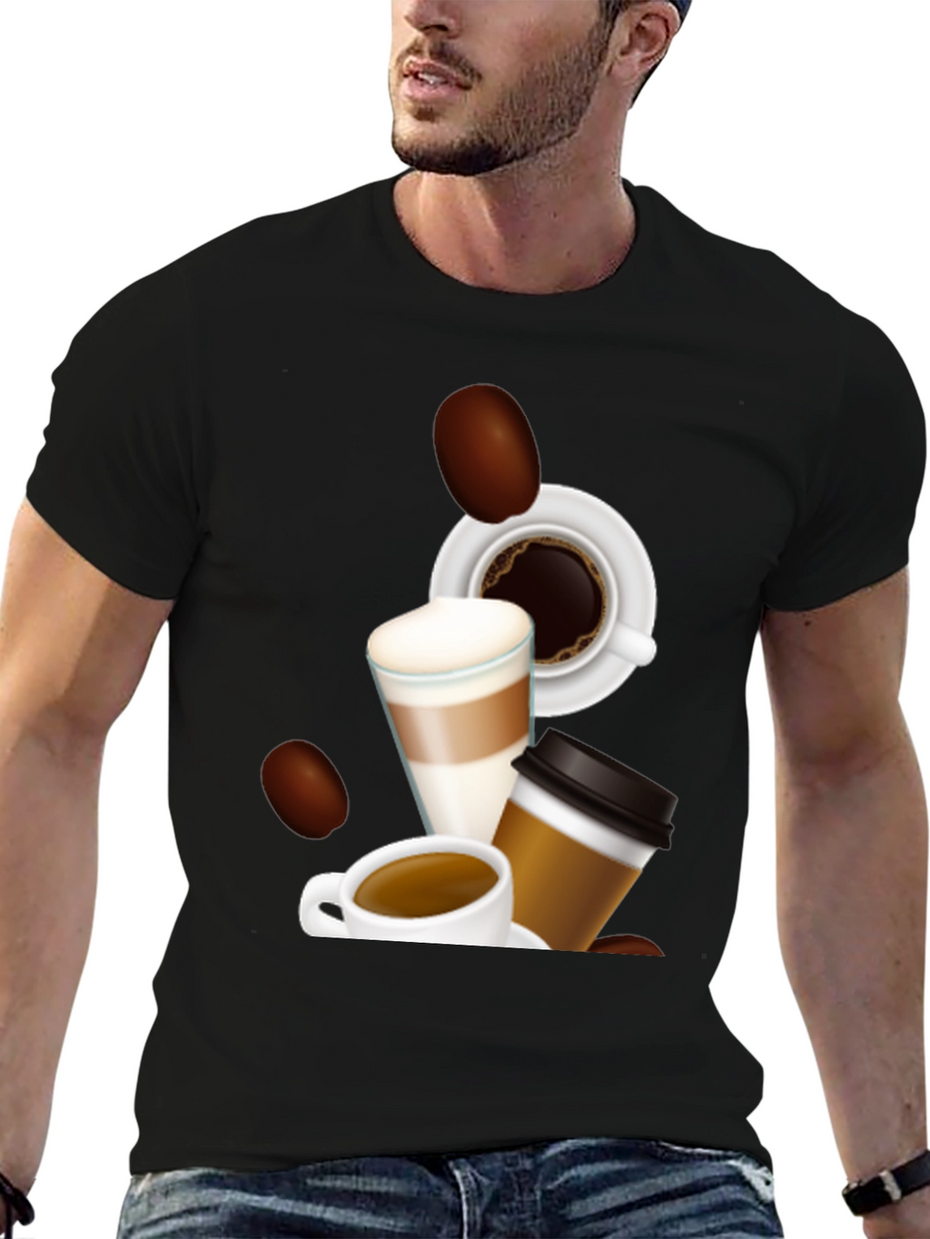 Coffee Lovers Graphic T-Shirt - Black