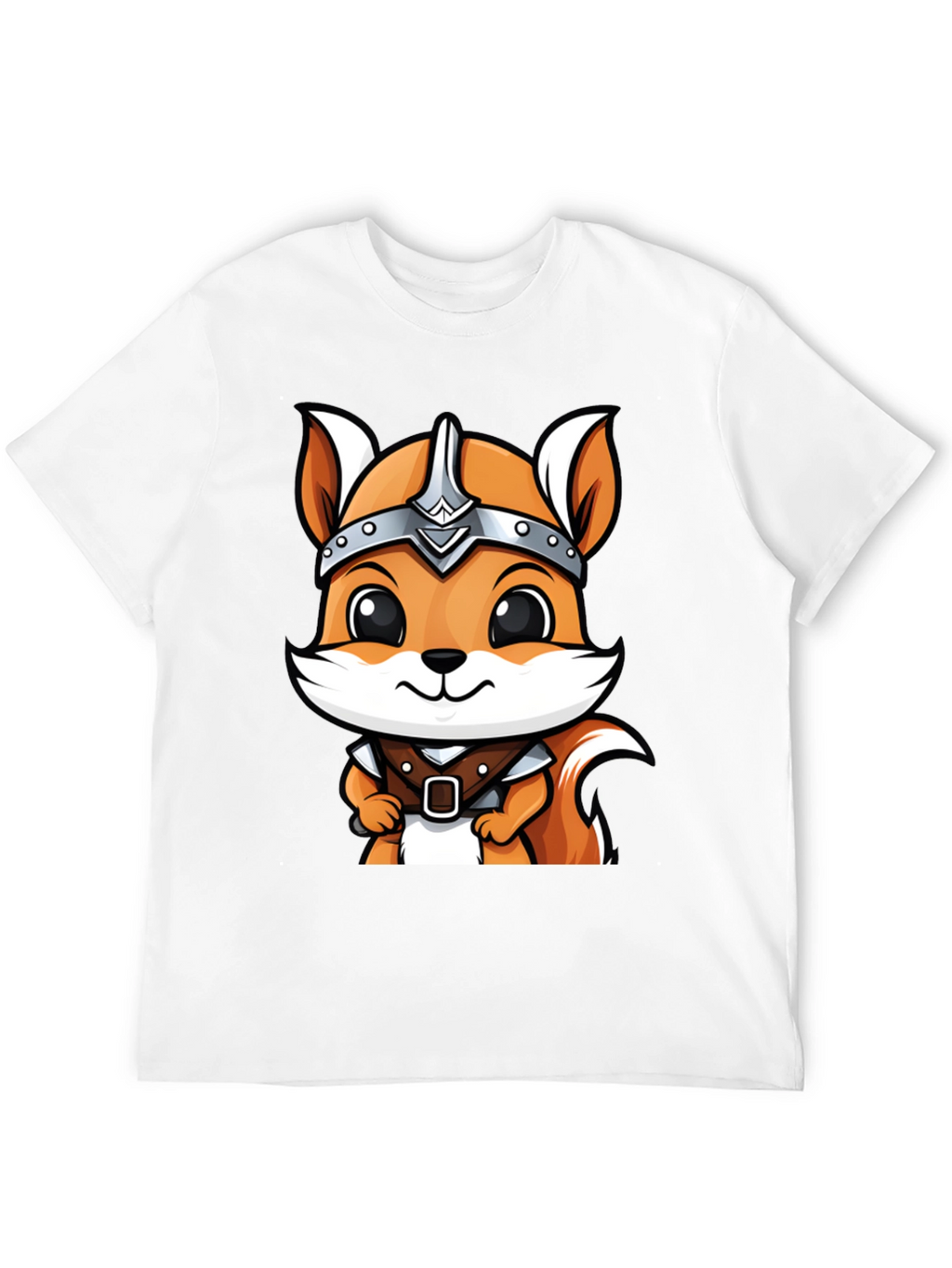 Viking Squirrel Cartoon Black T-Shirt