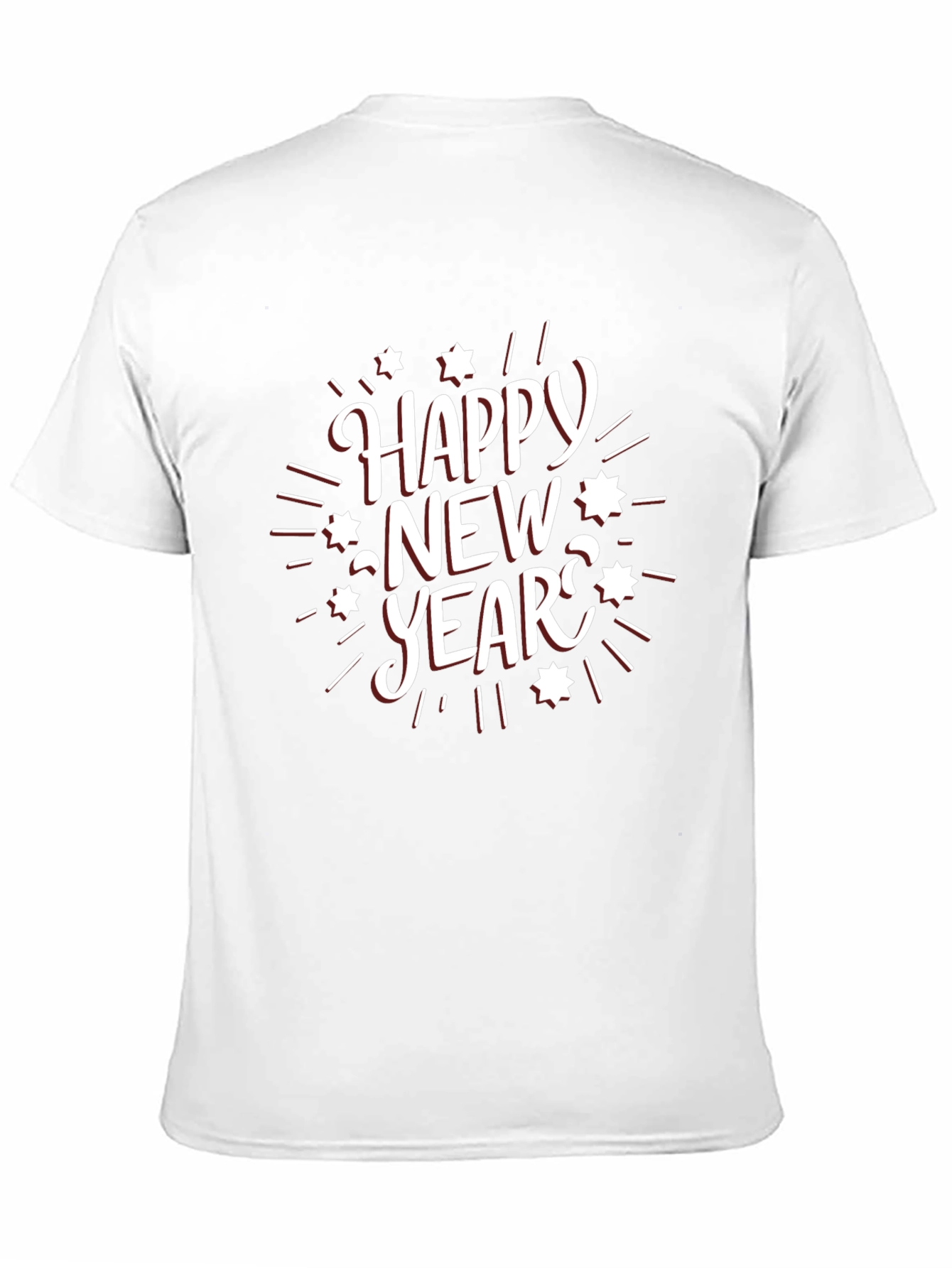 Happy New Year Graphic Black T-Shirt
