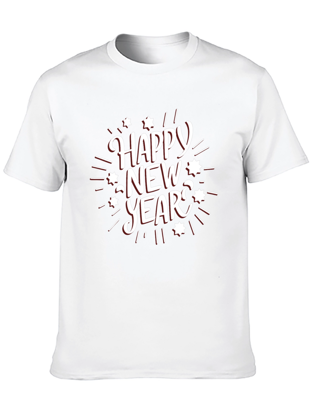 Happy New Year Graphic Black T-Shirt