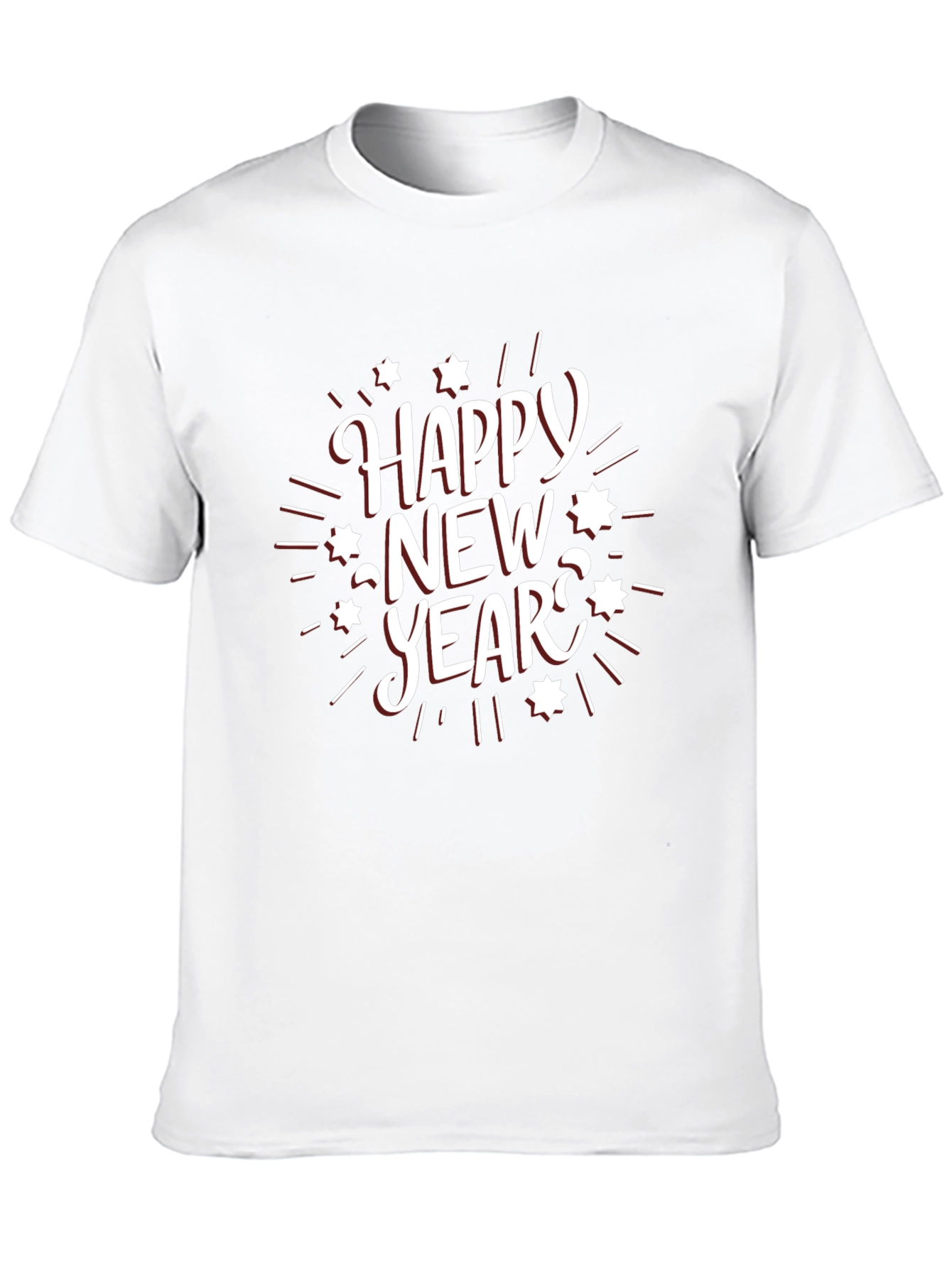 Happy New Year Graphic Black T-Shirt