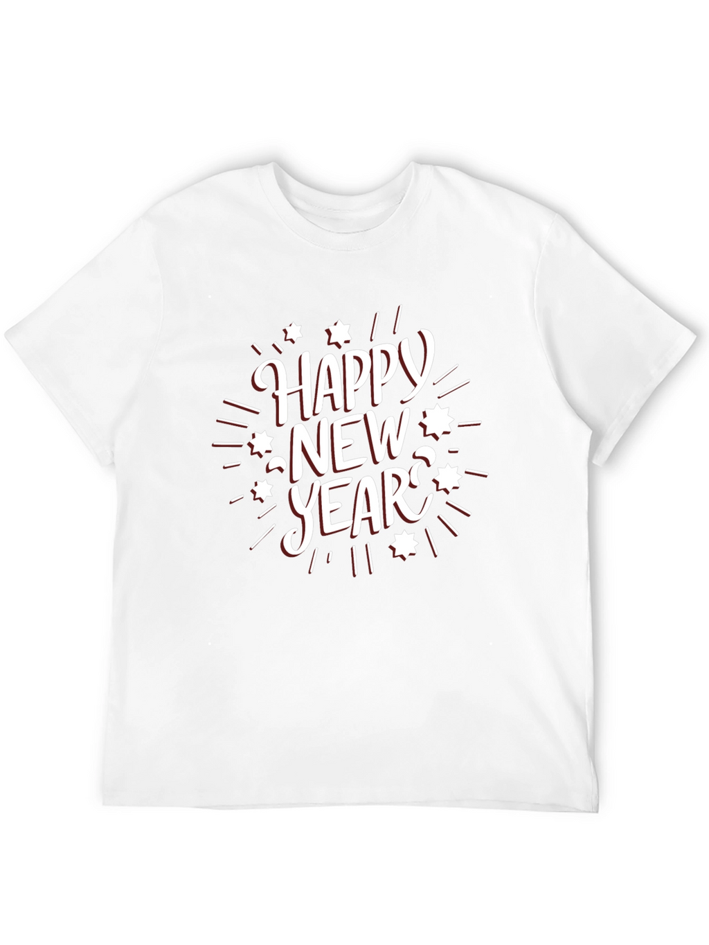 Happy New Year Graphic Black T-Shirt