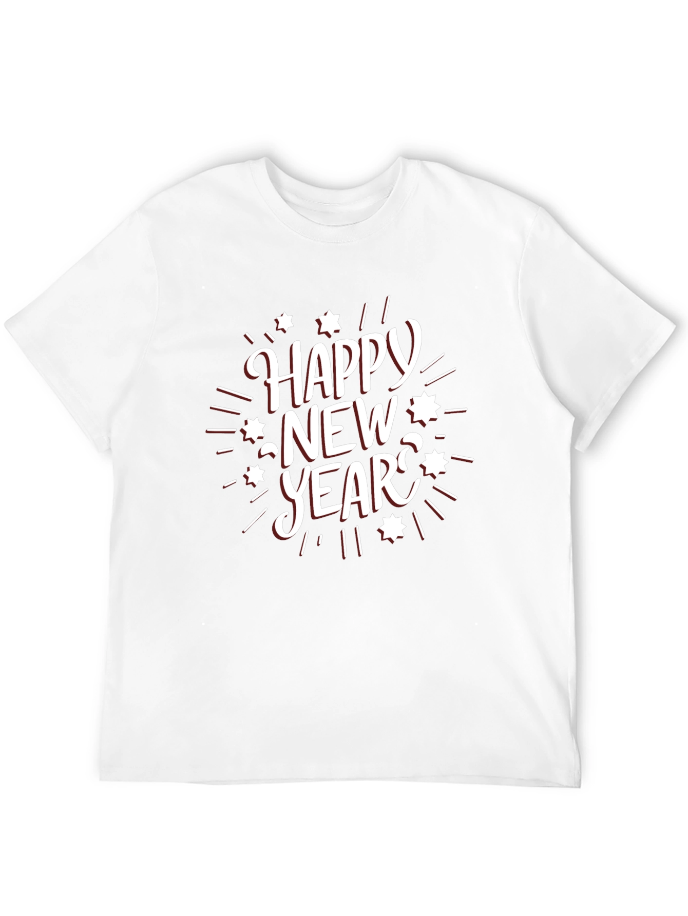 Happy New Year Graphic Black T-Shirt