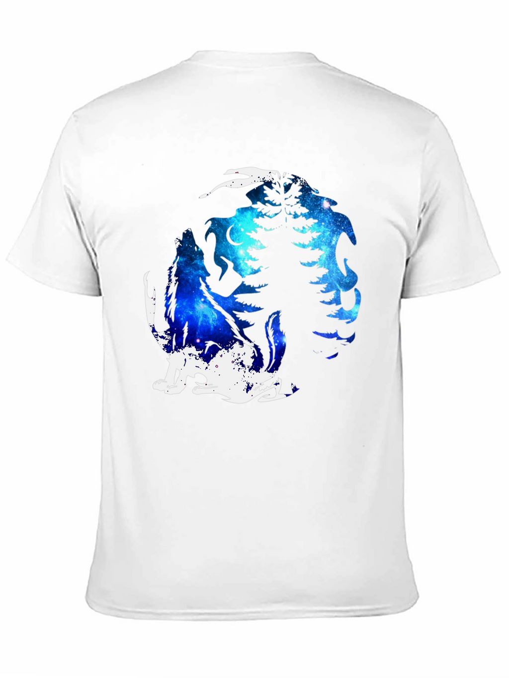 Galaxy Wolf Moon T-Shirt - Black Graphic Tee