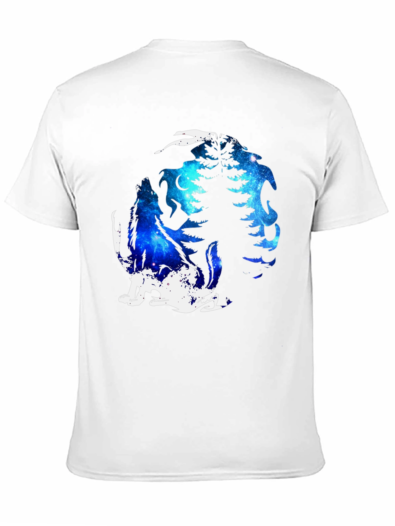 Galaxy Wolf Moon T-Shirt - Black Graphic Tee