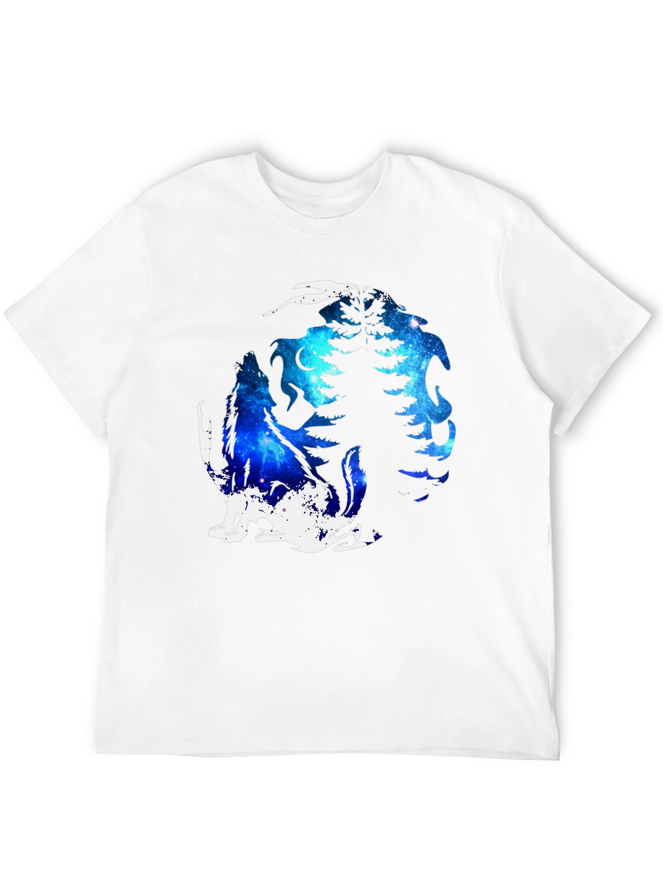 Galaxy Wolf Moon T-Shirt - Black Graphic Tee