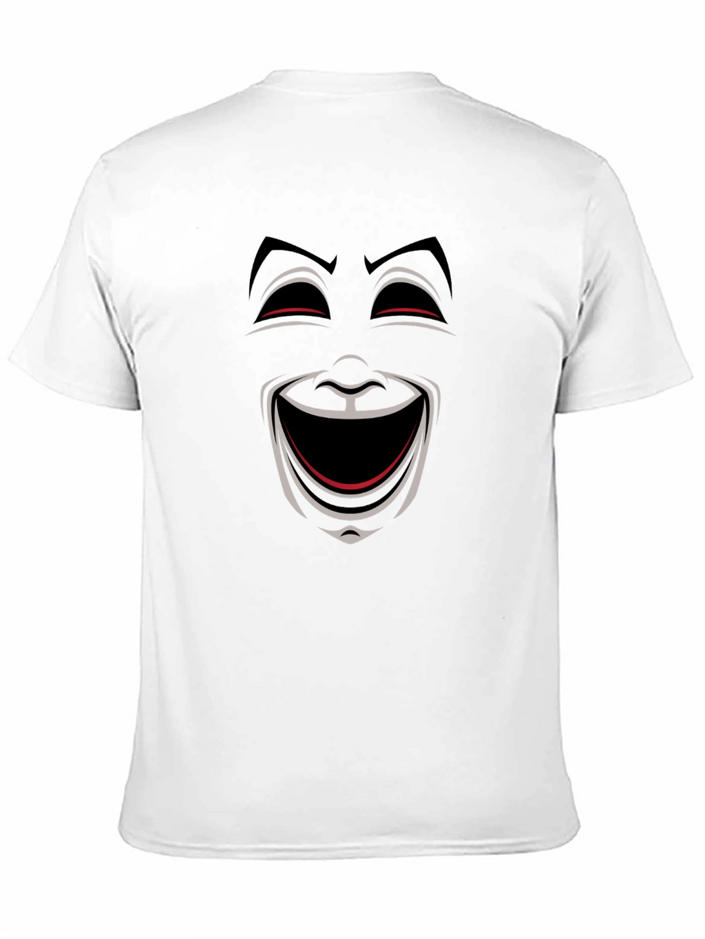 Comedy Mask Graphic Tee - Black Crew Neck T-Shirt