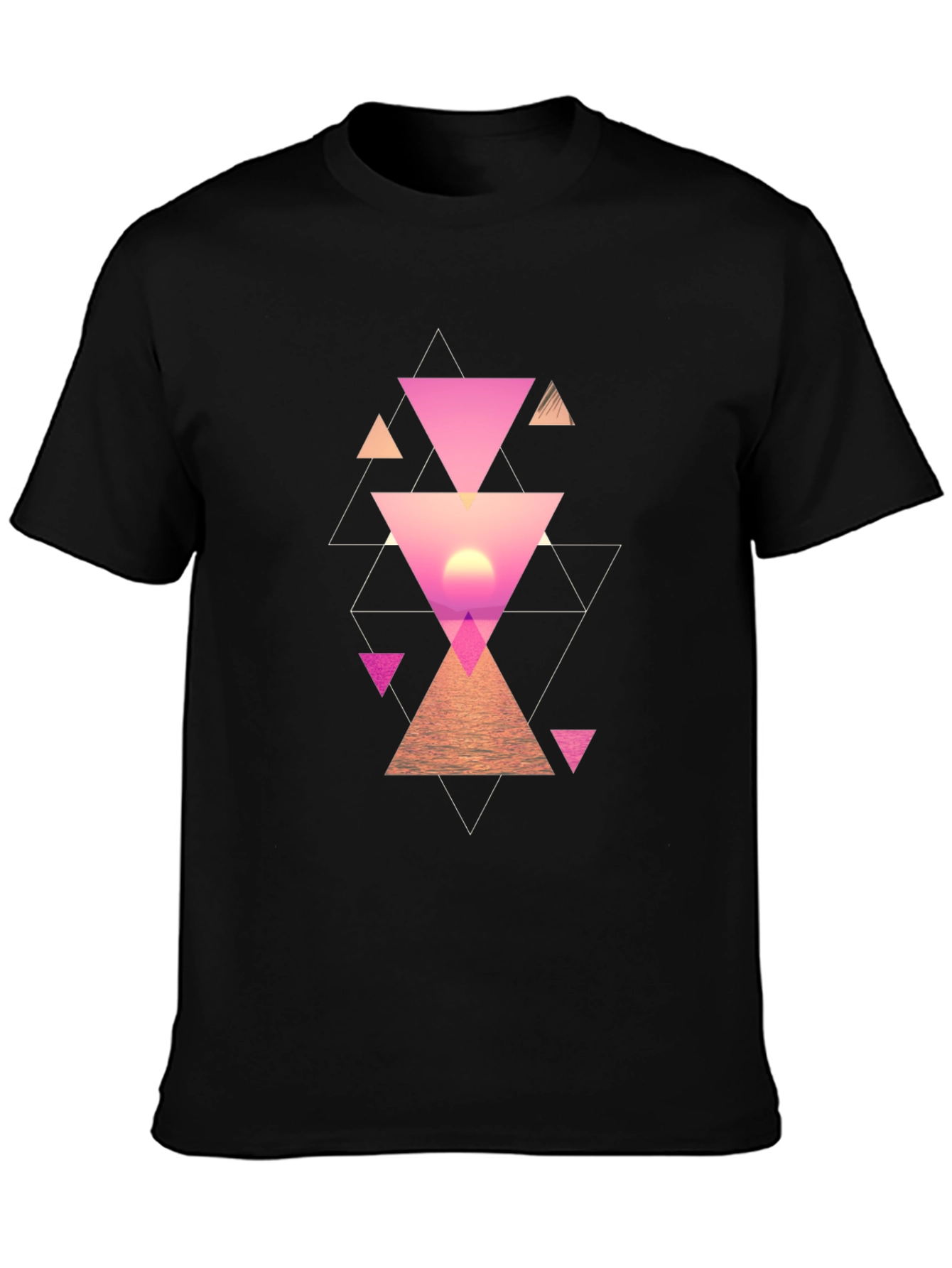 Geometric Sunset Mens Graphic Tee