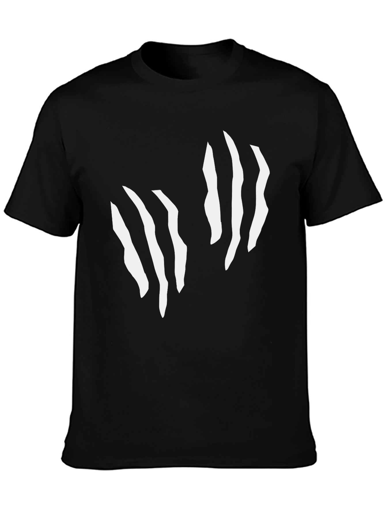 Claw Mark Graphic Tee - Black Cotton Blend Casual Shirt