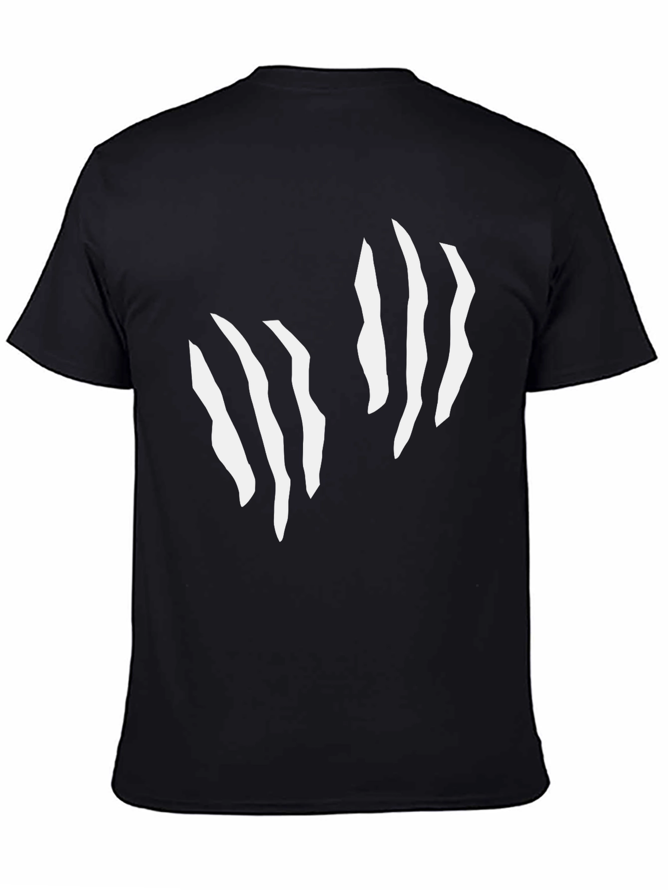 Claw Mark Graphic Tee - Black Cotton Blend Casual Shirt