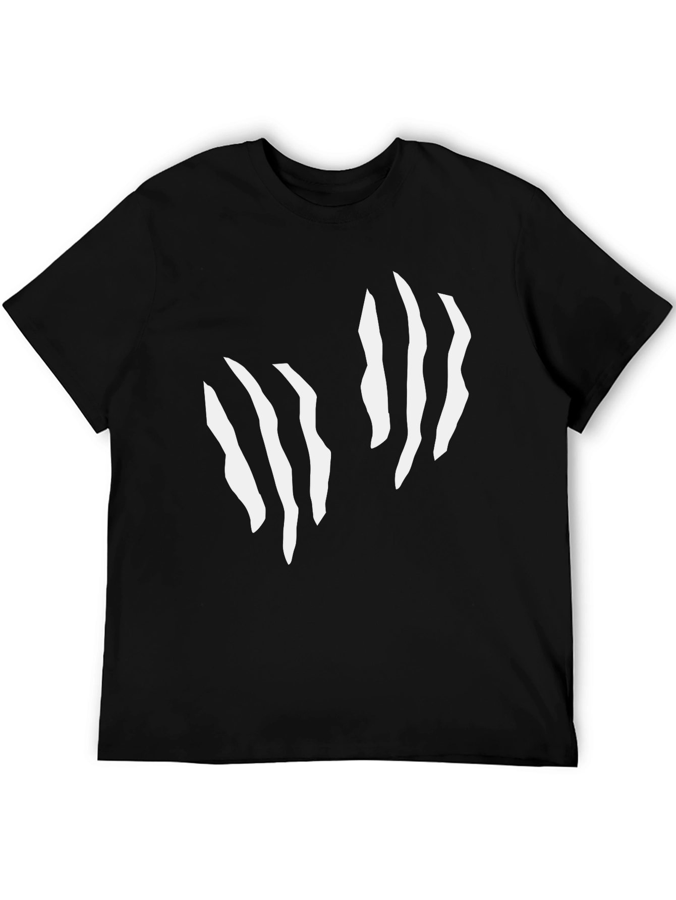 Claw Mark Graphic Tee - Black Cotton Blend Casual Shirt