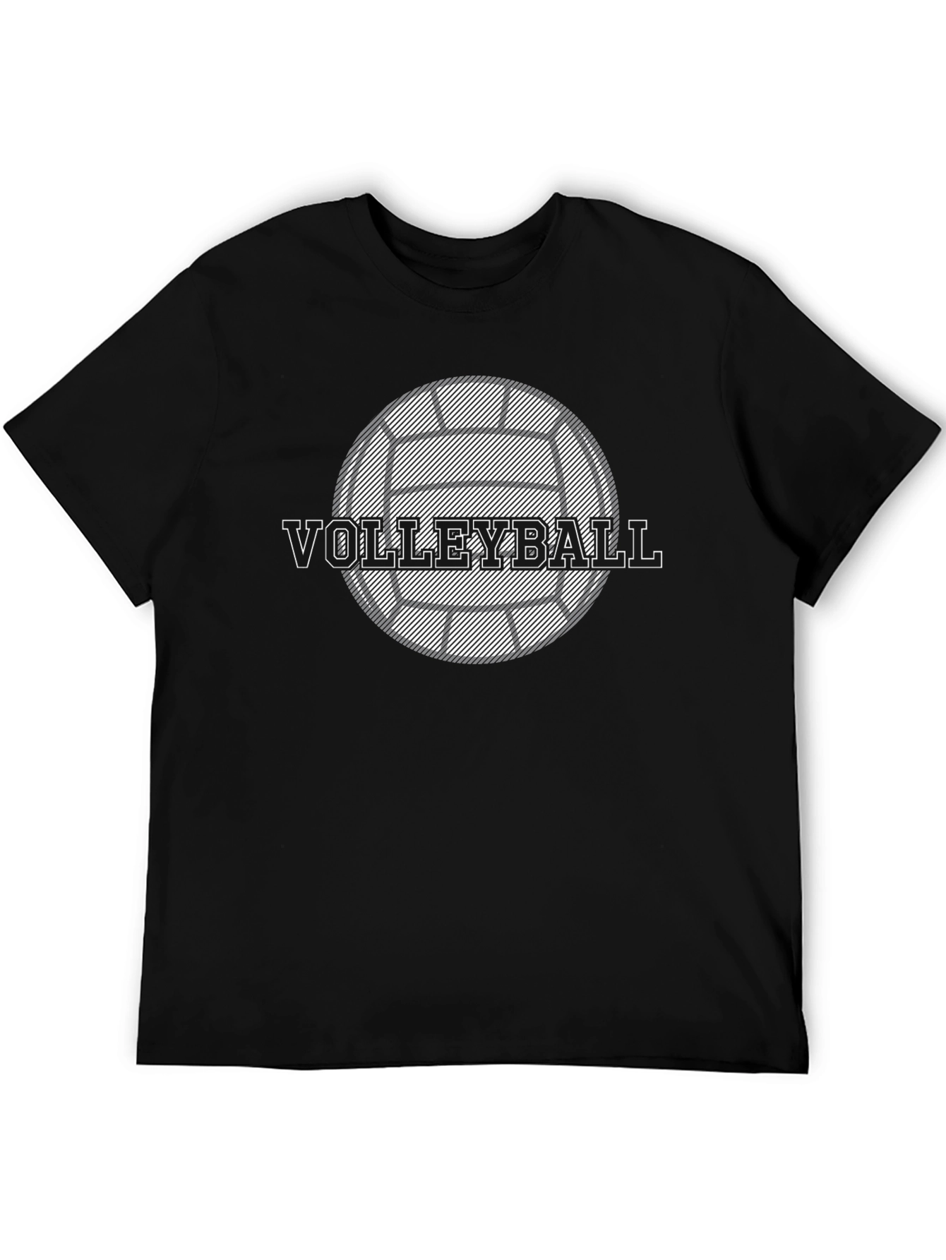 Volleyball Graphic T-Shirt - Black Cotton Tee