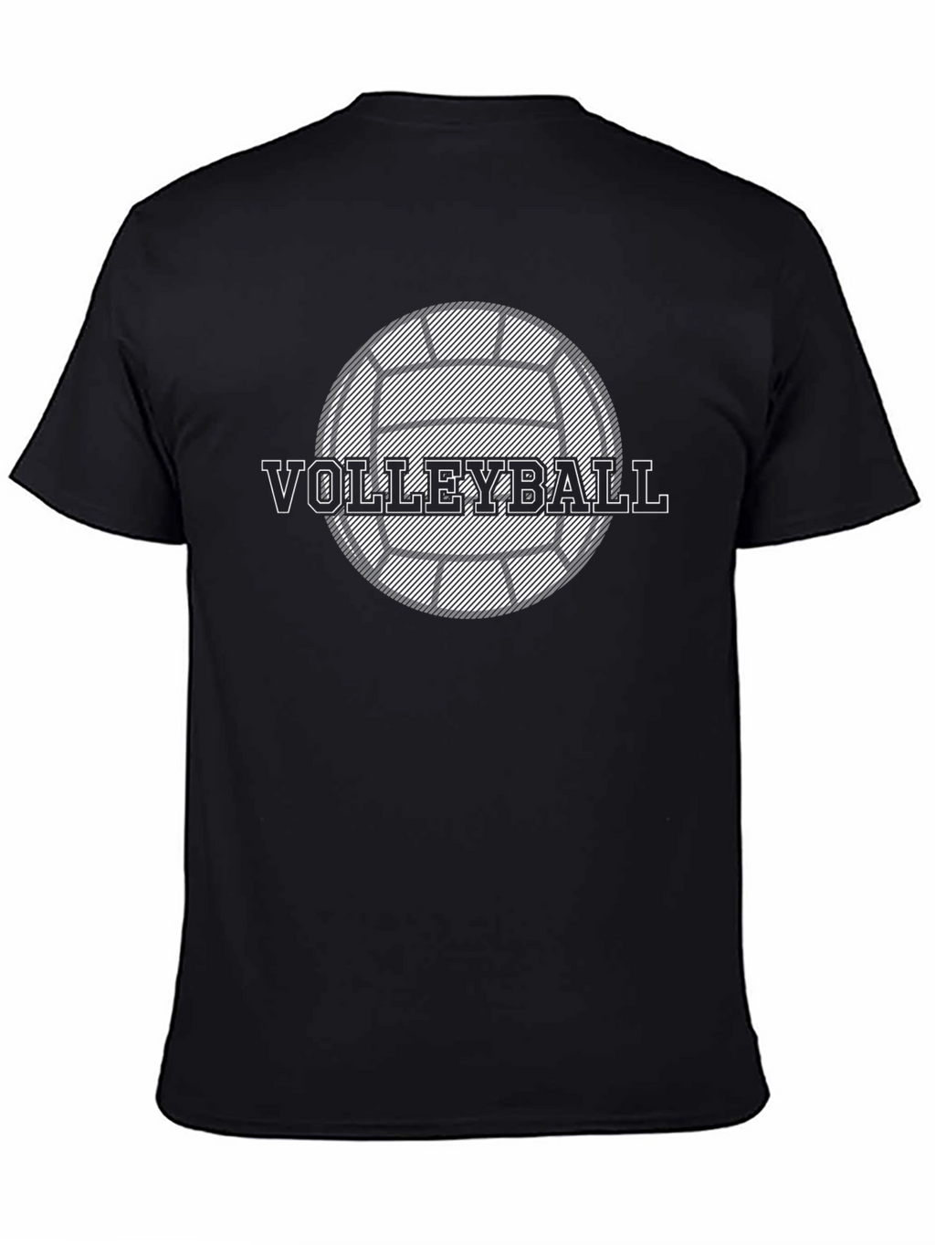 Volleyball Graphic T-Shirt - Black Cotton Tee