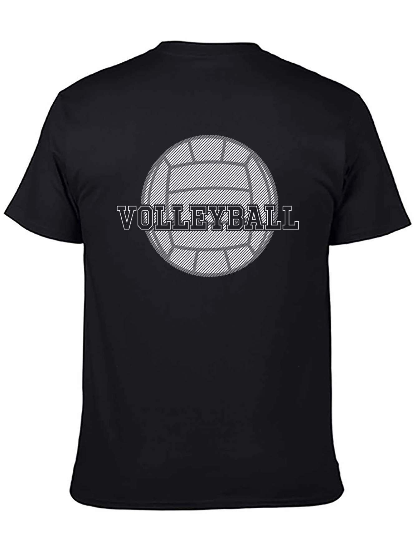 Volleyball Graphic T-Shirt - Black Cotton Tee