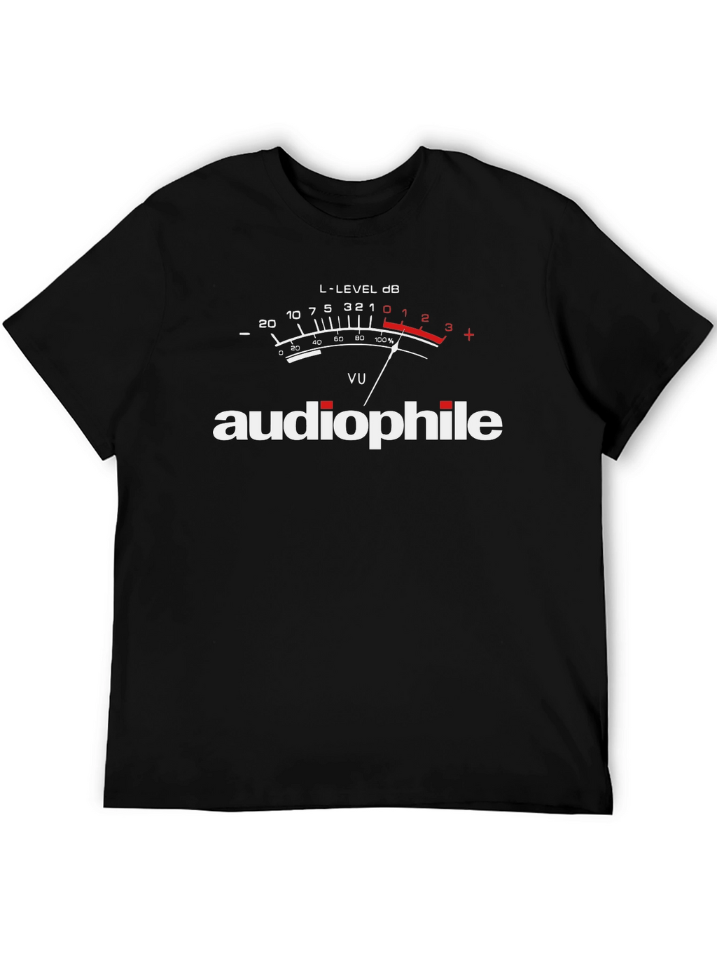 Audiophile VU Meter Graphic T-Shirt - Music Lover Tee
