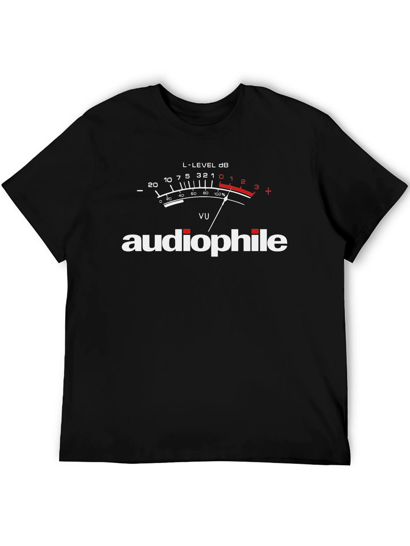 Audiophile VU Meter Graphic T-Shirt - Music Lover Tee