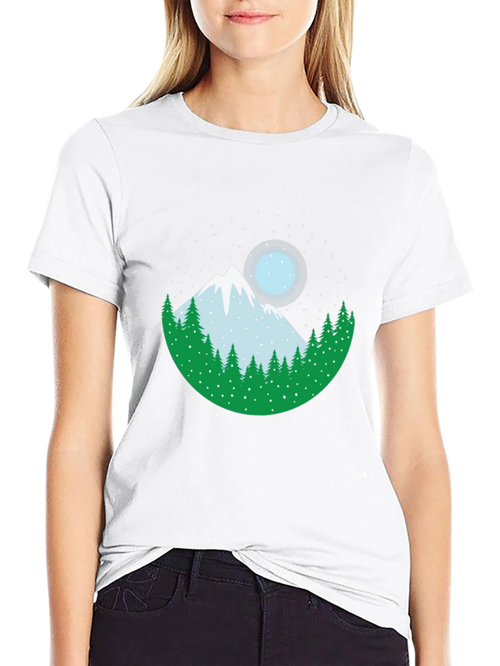 Mountain & Moon Graphic Tee - Black