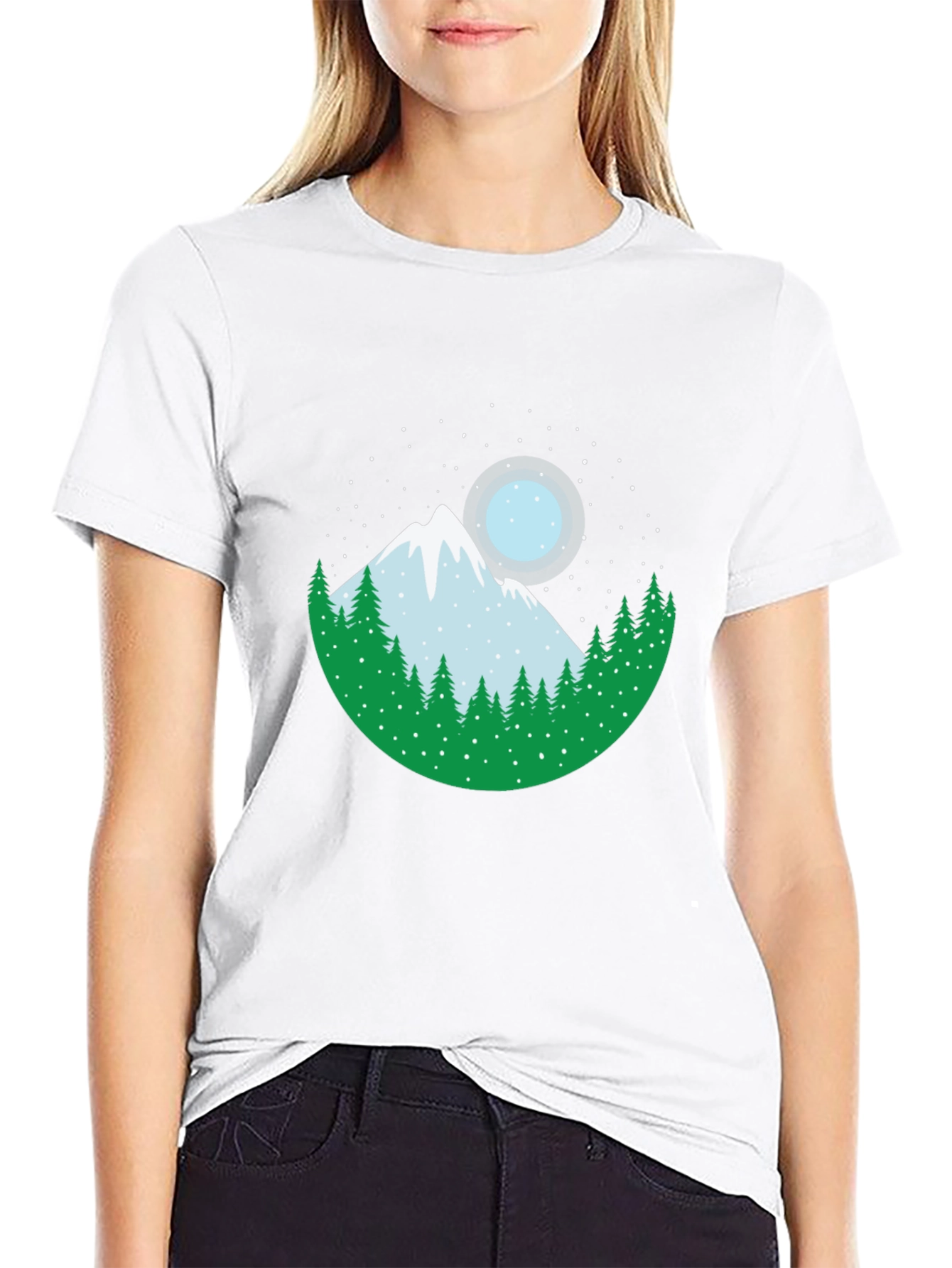 Mountain & Moon Graphic Tee - Black