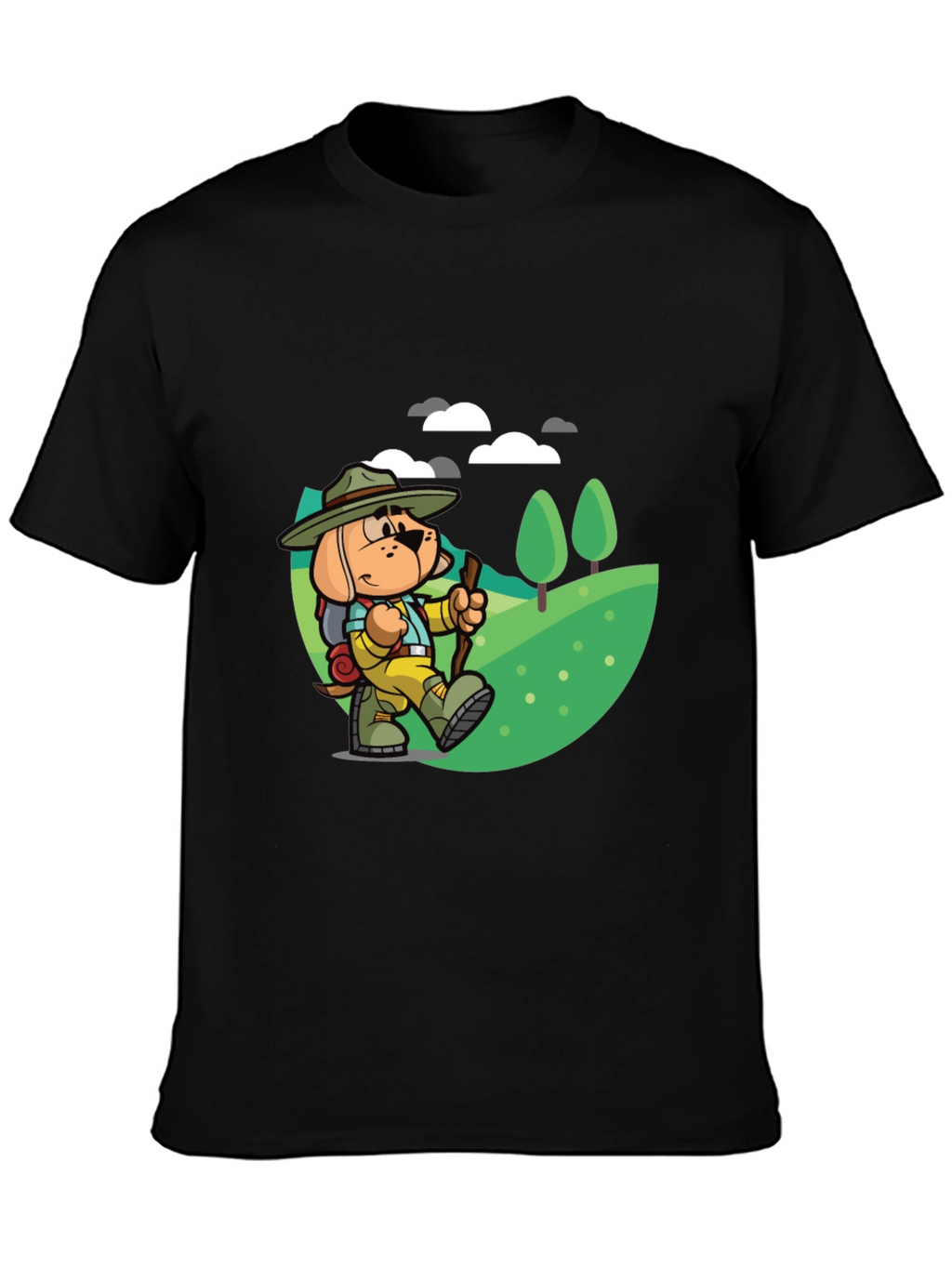Cartoon Dog Hiking T-Shirt