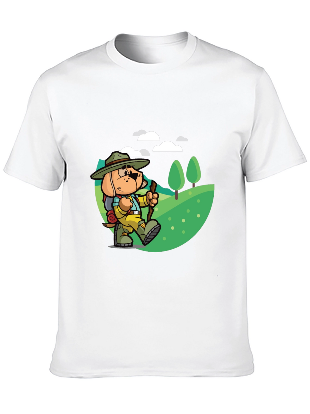 Cartoon Dog Hiking T-Shirt