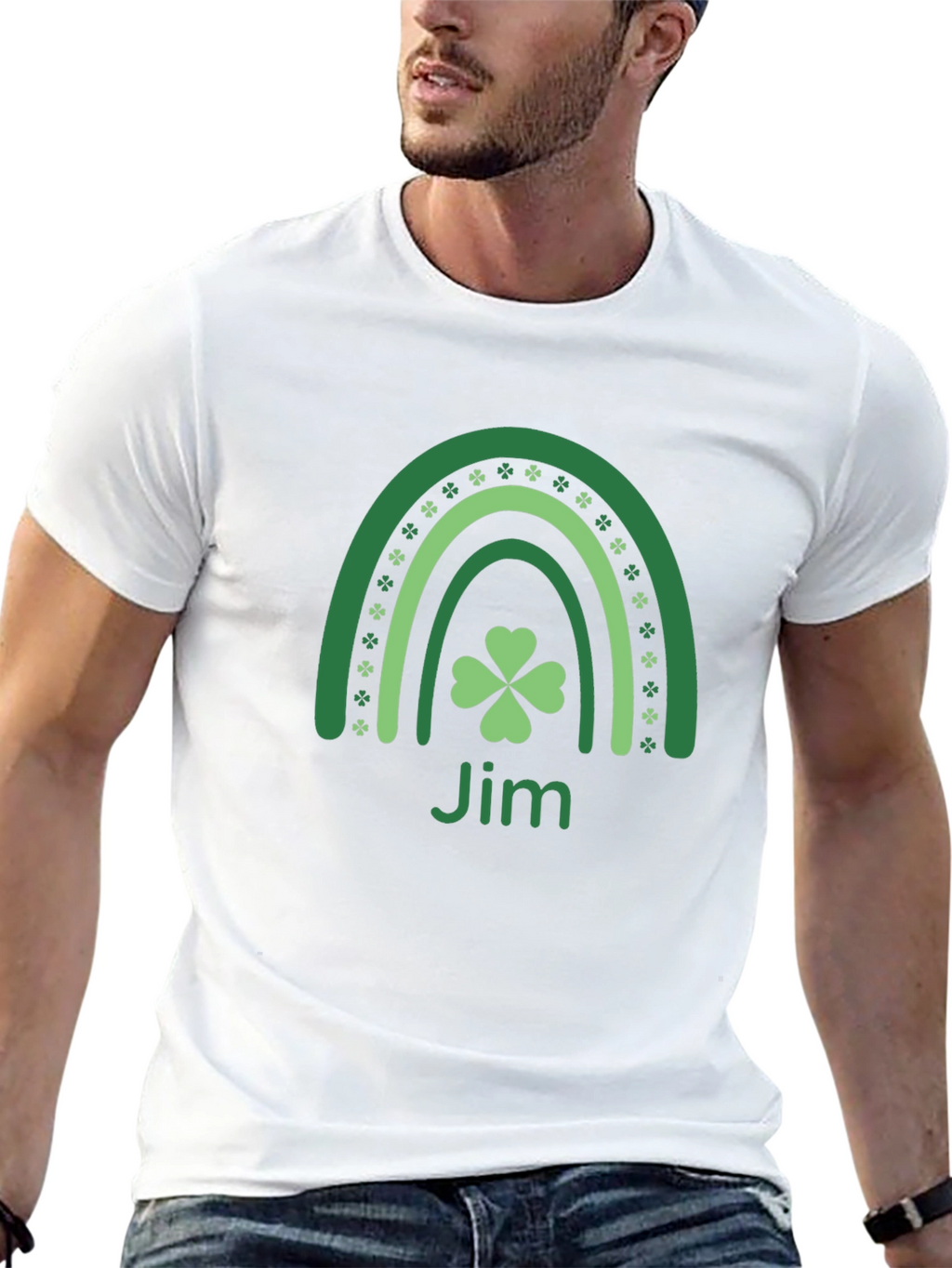 St. Patricks Day Jim Clover Rainbow T-Shirt